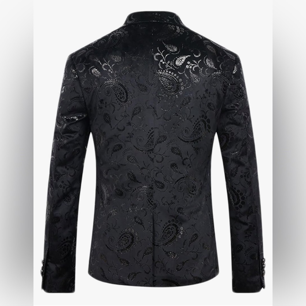 NWOT | Men’s Paisley Black Velvet Blazer - Picture 2 of 7